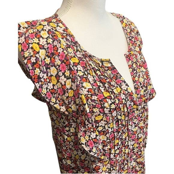 Sanctuary Clementine Ruffle Rayon Floral Print Blouse Size Small - Picture 4 of 12